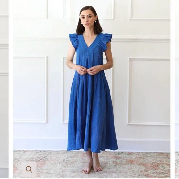 Mille Dresses & Skirts - Mille Resort & Travel Women’s XXS Blue Midi Catarina Dress Pockets Beach Summer